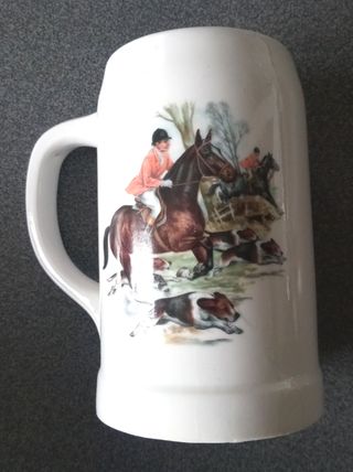 Taza Dae Limoges Porcelana Caza