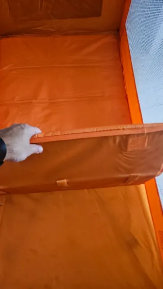 Cuna de viaje plegable naranja + regalo colchon