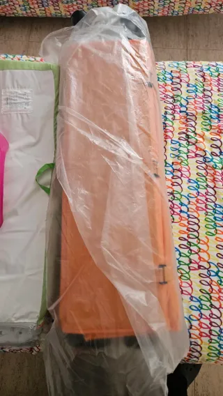 Cuna de viaje plegable naranja + regalo colchon