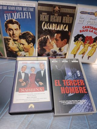 7 cintas, VHS, clásicas, casablanca, Love story, cantando bajo la lluvia y mas