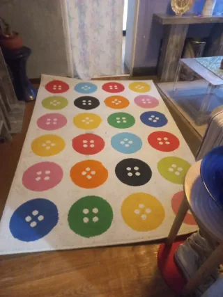 Alfombra juvenil botones multicolor