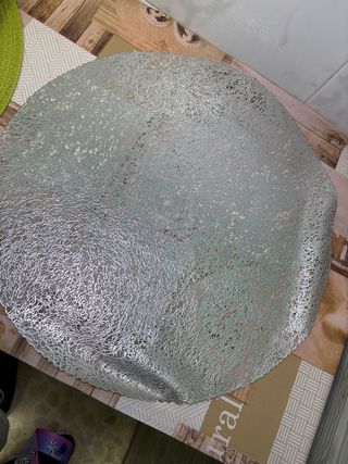 Plato decorativo vidrio y plástico