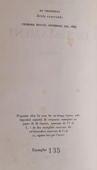 El Testament (1a edició 1955)