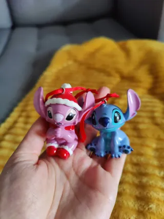 Figuras cerámica Stitch y Ángel
