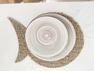 Juego de Platos Beige y Marrón