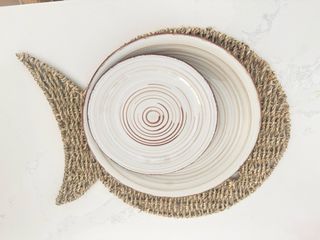 Juego de Platos Beige y Marrón