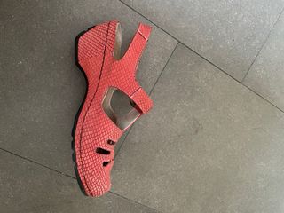 Sandalias Rojo Coral Serpiente Talla 39