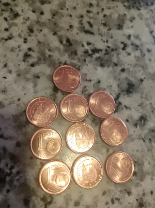 Lote 10 monedas de 1 céntimo 1999 España S/C.