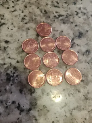 Lote 10 monedas de 1 céntimo 1999 España S/C.