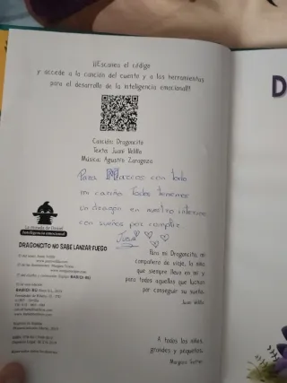 Libro infantil Dragoncito no sabe lanzar fuego