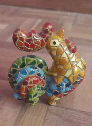 Figura Gallo Cerámica Multicolor