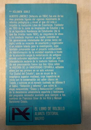 Historia de la Universidad española. A. Jiménez