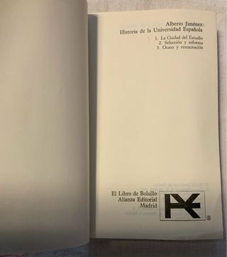 Historia de la Universidad española. A. Jiménez