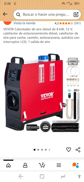 Calentador Diesel 12V 5-8KW para Coche/Caravana