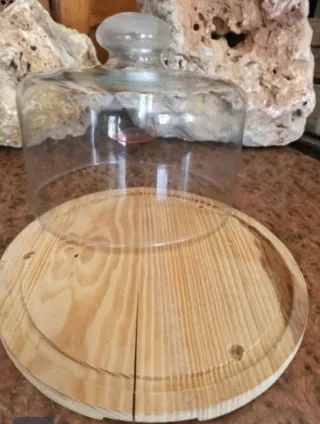 Quesera cristal y madera