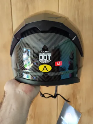 Casco Moto Integral Talla M Pintura Carbono