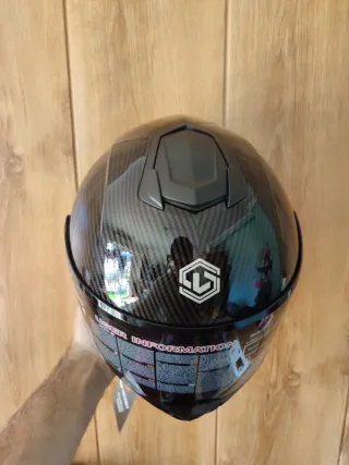 Casco Moto Integral Talla M Pintura Carbono