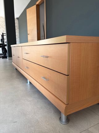 2 Muebles TV madera y cristal