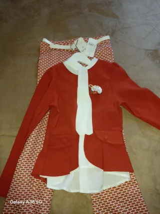Conjunto niña chaqueta y pantalón rojo new