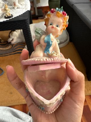 Pastillero/Joyero Corazón con Ángel 9cm