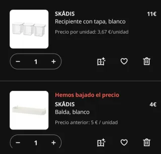 Panel Skadis Ikea Blanco 76x56