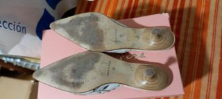 Mules de Piel Bordados Vintage