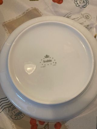 Juego Vajilla y Copas Porcelana Blanca