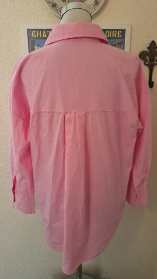 Camisa Zara Oversize Rosa Talla Única