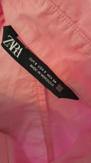 Camisa Zara Oversize Rosa Talla Única