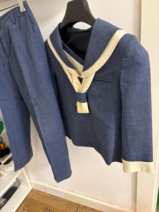 Traje comunión azul talla 10 niño
