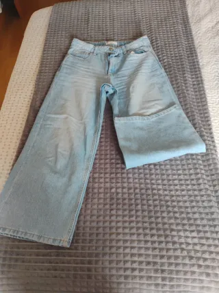 Pantalón culotte vaquero Mango azul talla 12