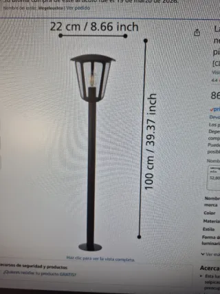 Farola nueva a estenar. Para exterior.