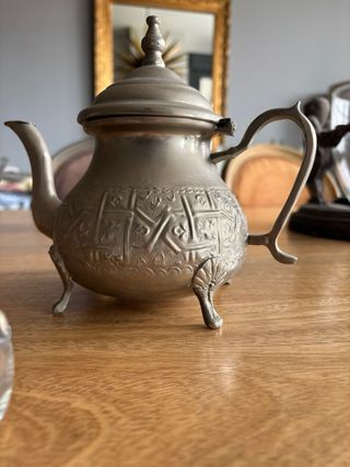 Tetera Marroquí + 4 Vasos Cristal