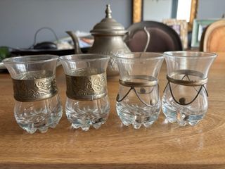 Tetera Marroquí + 4 Vasos Cristal