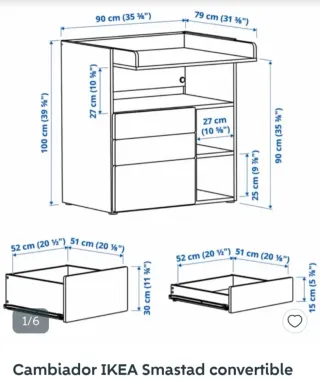 Cambiador IKEA Smastad Blanco