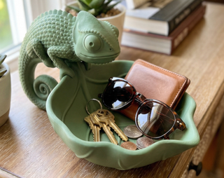 Bandeja decorativa camaleón para llaves