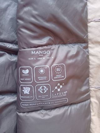 Chaqueta Mango Beige Talla L Para hombres