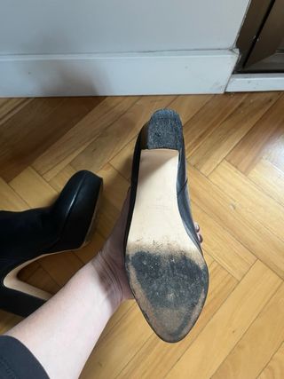 Botines de piel Zara negros.Piel