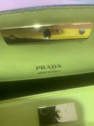 Borsa Prada Sybille Pelle Rara Verde Giallo