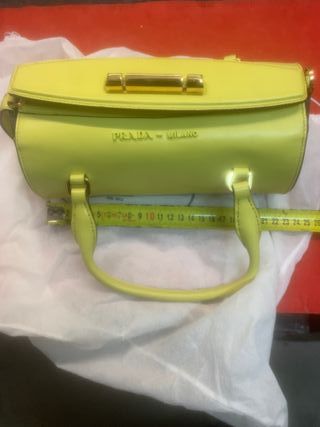 Borsa Prada Sybille Pelle Rara Verde Giallo