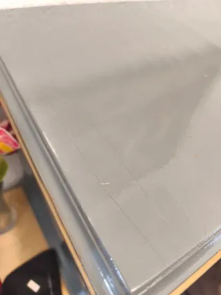 Mueble recibidor azul y marrón