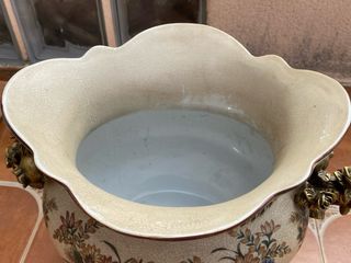 Centro de mesa porcelana antigua pintada a mano