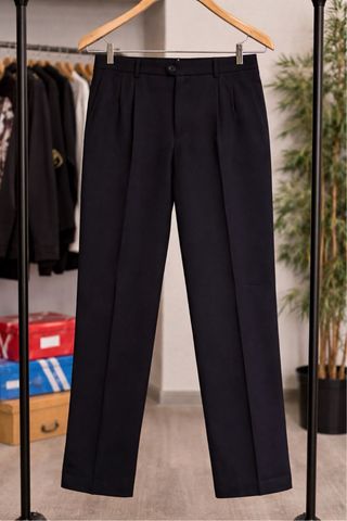 Burberry Pantalón de vestir negro con pinzas 44