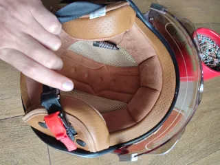 Casco Moto Retro Jet Talla M Rojo Unisex