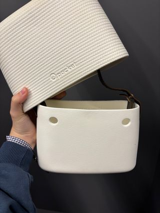 Bolso O bag pocket blanco y marrón