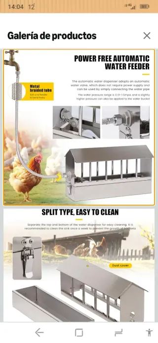 Bebedero Automático Acero Inoxidable