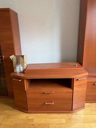 Muebles de salón madera y cristal