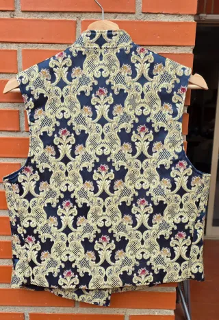 Chaleco Fallero Brocado Azul y Dorado