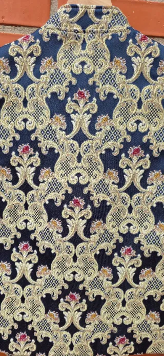 Chaleco Fallero Brocado Azul y Dorado