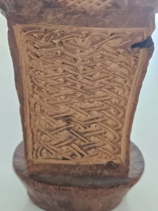 Poggiatesta etiope vintage in legno